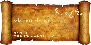 Kányi Éva névjegykártya