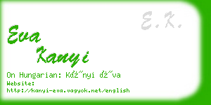 eva kanyi business card